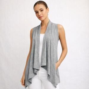 Yogalicious Open Front Drape Waterfall Vest Womens XS Clean Girl NWT Athleisure